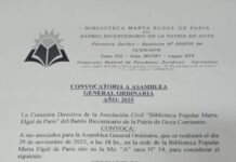 BIBLIOTECA MARTA ELGUL DE PARÍS – del BARRIO BICENTENARIO DE LA PATRIA DE GOYA