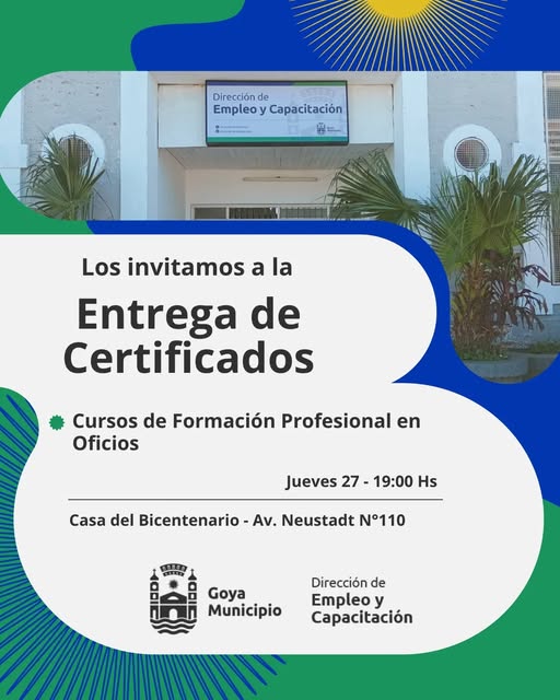 Entrega certificados curso de oficios flyr