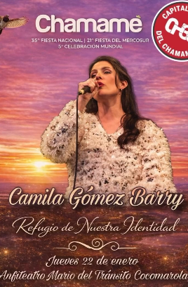 la goyana camila gomez barry estará actuando este jueves en fiesta del chamame