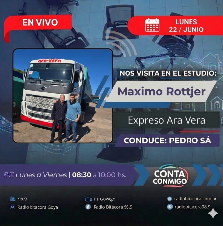 🚛 ¡ESTE LUNES 22 DE JUNIO NOS VISITA MAXI DE EXPRESO ARA VERA EN EL ESTUDIO! 🎙️