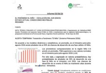 FENÓMENO EL NIÑO: SITUACIÓN NEUTRA HOY, RIESGO ALTO EN PRIMAVERA-VERANO