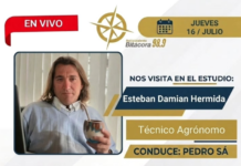 Jueves 6 de julio, nos visita en los estudios de Multiplataforma Bitácora 98.9 el Técnico Agrónomo Esteban Damián Hermida.