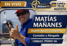 Este lunes 10 de agosto nos visita en los estudios de la 98.9 a las 9 h Matias Mañanes.